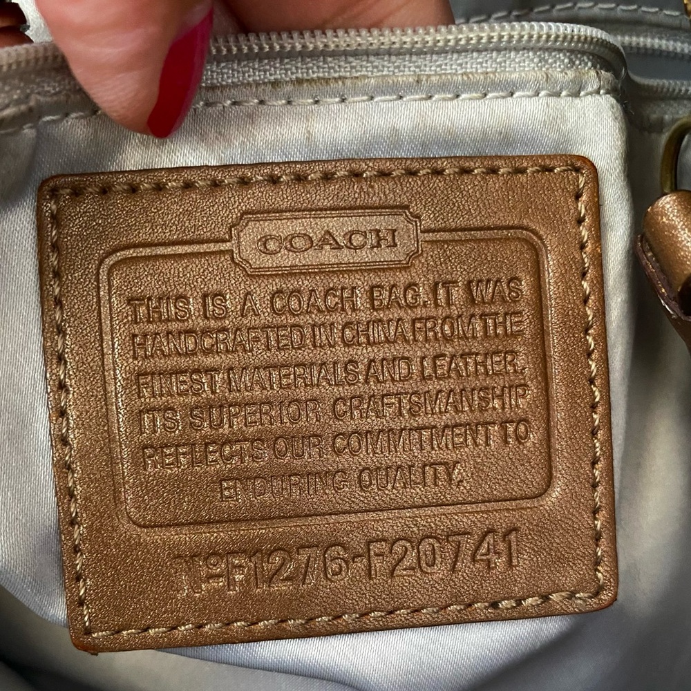 Coach Bag Tote Pocketbook Bronze - Picture 3 of 8